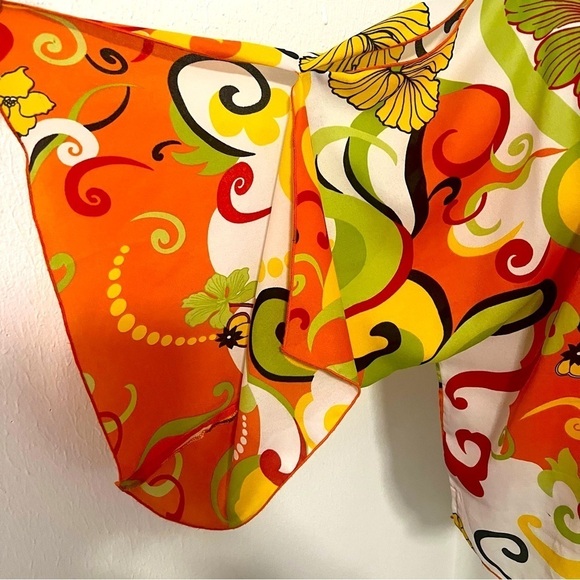 Anthropologie VENESSA XL Abstract Colorful Paisley Cut Shoulder Bell Sleeve EUC - Picture 6 of 12